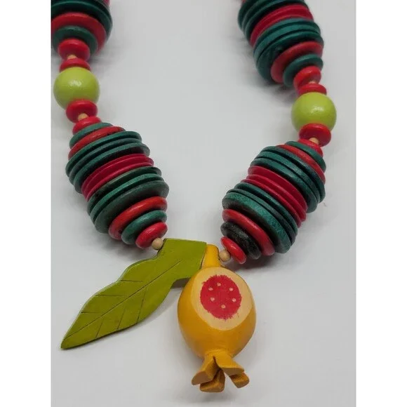 5 Vtg Wood & Seashell Tropical Fashion Beaded Necklace lot Handmade Layered Boho - Picture 6 of 15